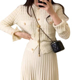 Preppy Aesthetic Sweater Autumn Crew Neck Sweater Coat Women's Top