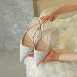 Nude Block Heels Closed Toe Sandals Women's Summer Women's Shoes Satin