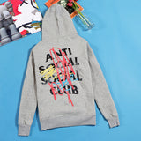 Anti Social Club Hoodie Men's Clothing Print Autumn and Winter Clothing Loose Men and Women