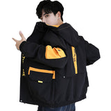 Yellow Varsity Jacket Men's Autumn Coat All-Matching Work Clothes Casual Jacket Top