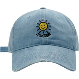 Smiley Face Cap Sun Smiley Face English Embroidered Baseball Cap