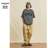 Preppy Aesthetic T Shirt Embroidered Loose Double Yarn Pure Cotton Couple Short Sleeve T-shirt