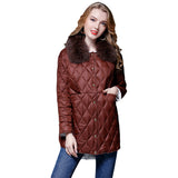 Women Winter Coats Puffer Jacket Down Coat Autumn and Winter Fox Fur Lightweight Down Jacket Mid-Length Coat