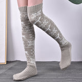 Winter Thick Knit Thigh High Socks Long Stockings Boot Knitted Pantyhose Long Bunching Socks