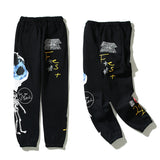 Kanye West Sunday Service Pant Vintage Graffiti Printing Sweatpants Casual Sports Fleece-Lined
