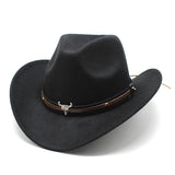 Cowboy Hats Autumn and Winter Woolen Fedora Hat Men Women's Dress Hat