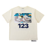 Preppy Aesthetic T Shirt Retro Loose round Neck Short Sleeve Men's T-shirt