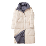 Women Winter Coats Puffer Jacket Down Coat Winter Double-Sided Women's Mid-Length Thin Coat