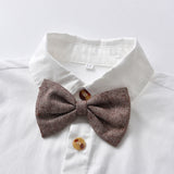 Children Boy Formal Shirt & Suspender Pants 2 Piece Set Children's Clothing Autumn Boy Long Sleeve Gentleman Suit Gown