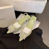 Nude Block Heels Closed Toe Stiletto Sandals