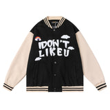 Baby Blue Varsity Jacket Autumn Baseball Uniform Men's Loose Boyfriend Couple Jacket