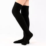 Winter Thick Knit Thigh High Socks Long Stockings Boot Autumn and Winter Knitting over the Knee Stockings