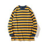Mens Fall Outfits Retro Simple Contrast Color Striped Long Sleeve T-shirt Men and Women Loose Couple Thin Hoodies