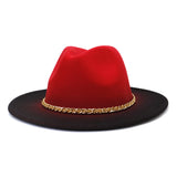 Cowboy Hats Flat Brim Broad-Brimmed Hat Autumn and Winter British Style Men and Women Fedora Hat