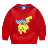 Children Pokemon Pikachu Hoodie Fleece Lined Padded Warm Keeping Sweatshirt