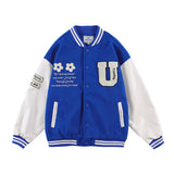 Alaska Varsity Jacket Vintage Color Block Embroidery Baseball Jacket Women's Jacket