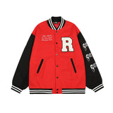 Alaska Varsity Jacket Embroidered Cotton-Padded Jacket Men's and Women's Baseball Uniform Loose