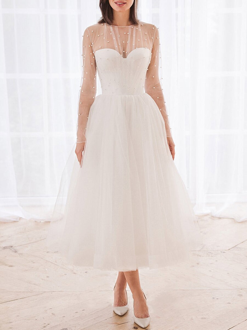 Bridesmaid Dress Spring/Summer Women'S Sexy Tube Top Pearl Swing Dress