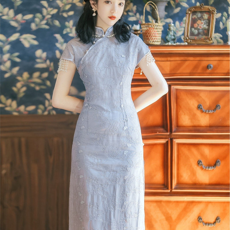 Women's Cottagecore Dress Retro Style Japanese Cheongsam Elegant Graceful Summer Slim Fit Slimming Dress for Women