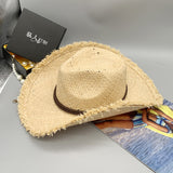 Cowgirl Hats Wide Brim Cowboy Hat Straw Flanging Hat Seaside Sunshade Sun Protection Hat