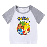 Children Pokemon Pikachu T Shirt Cotton T-shirt Casual Sports Cute