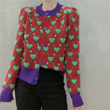 Preppy Aesthetic Sweater O-neck Short Cardigan Women's Knitwear