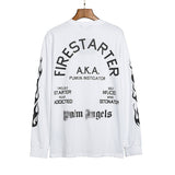 Palm Angels Sweatshirts Flame Skull Letter Long Sleeve T-shirt Men and Women Loose