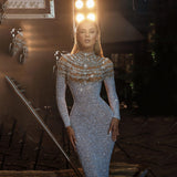 Lady Gaga Dress Slim-Fit Elegant S-Shaped Sequined Dress