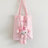 My Melody Bag Melody Plush Cartoon Shoulder Bag Women's Large Capacity Pu Handbag Kulomi