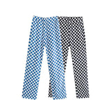 Women Fall Fall New Two-Color Slimming Chessboard Plaid Casual Pants High Waist Trousers