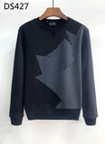 Dsq2 Hoodie DSQ Lian D2 Half Piece Large Leaf Printed Sweater Trendy Men's Autumn and Winter