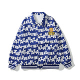 Baby Blue Varsity Jacket Loose Men's and Women's Coats Baseball Uniform Jacket Embroidery