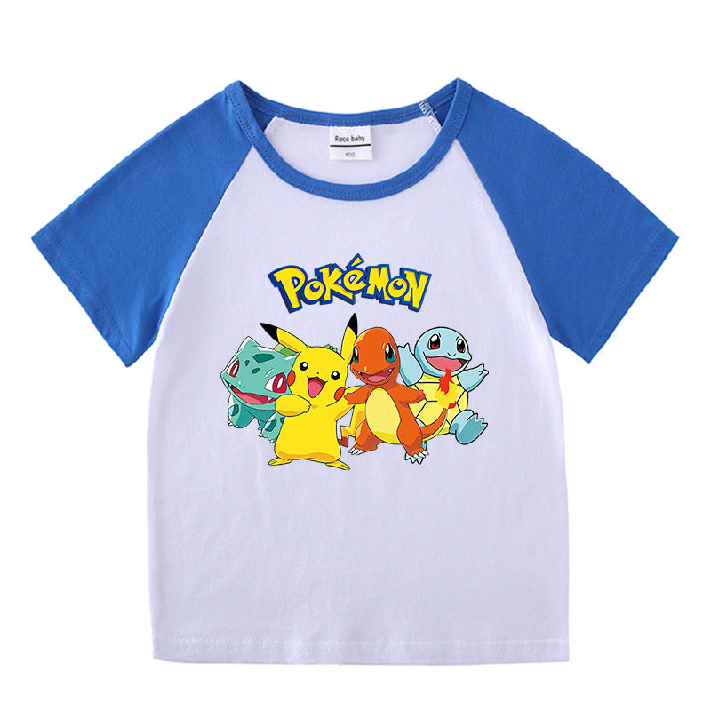 Children Pokemon Pikachu T Shirt Cotton T-shirt Casual Sports Cute