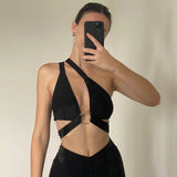 Women Rave Outfits Tops Halter Sexy Lace-up Women's Clothing