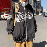 Red Varsity Jacket 1 Spring Vintage Baseball Jacket Men's Casual Loose All-Match Pilot Jacket
