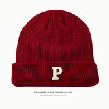 Toboggan Hat Women's Autumn and Winter Warm Blue Woolen Cap Men