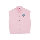 Men Sweater Vest Simple Love Embroidered Frock Vest Coat Men's Loose Lapels Sleeveless Jacket Vest