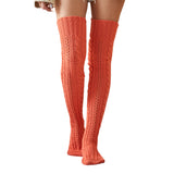 Winter Chunky Cable Thick Knit Thigh High Socks Long Stockings Boot Autumn and Winter Knitting Jacquard Stockings