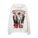 Mens Fall Outfits Rap Figure Printed Hoodie Men and Women Autumn and Winter High Street Vibe
