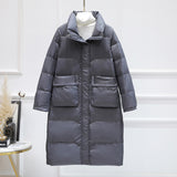 Women Winter Coats Puffer Jacket Down Coat Large Pocket Down Jacket Female Fashion Winter White Duck Down Coat