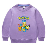 Children Pokemon Pikachu Hoodie Spring and Autumn Solid Color Hoodie Cotton