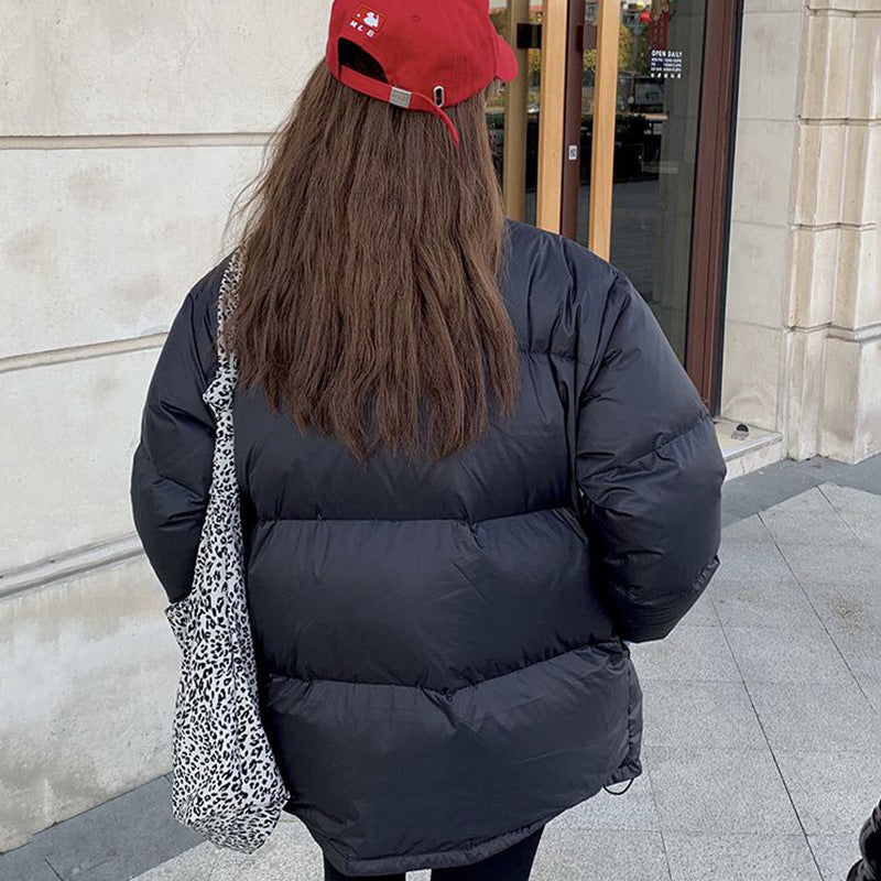Women Winter Coats Puffer Jacket Down Coat Casual Loose White Duck Down Thickening Stand Collar Coat