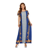 Muslim Women Stylish Kashibo Abaya Muslim Ladies Long Gown Islamic Clothing Jilbab Jalabiya Short Sleeve Maxi Dress Plus Size Loose Big Hem Robe