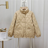 Women Winter Coats Puffer Jacket Down Coat Lightweight Down Jacket Women's Short Diamond Lattice Coat