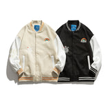 Vintage Letterman Jacket Autumn Color Matching Printed Jacket
