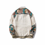Cream Color Varsity Jacket Vintage Embroidery Overalls
