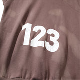 Rrr123 Hoodie Retro Brown Distressed Hoodie Men and Women Casual Loose Hoodie