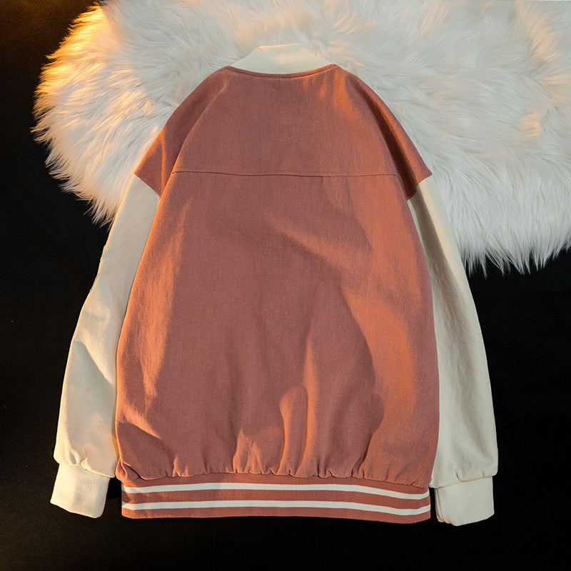 Alaska Varsity Jacket Vintage Baseball Uniform for Men Loose Jacket Coat Spring and Autumn