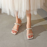 Nude Strappy Block Heels Chunky Heel Sandals