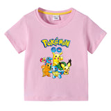 Children Pokemon Pikachu T Shirt Summer Cotton Short Sleeve T-shirt